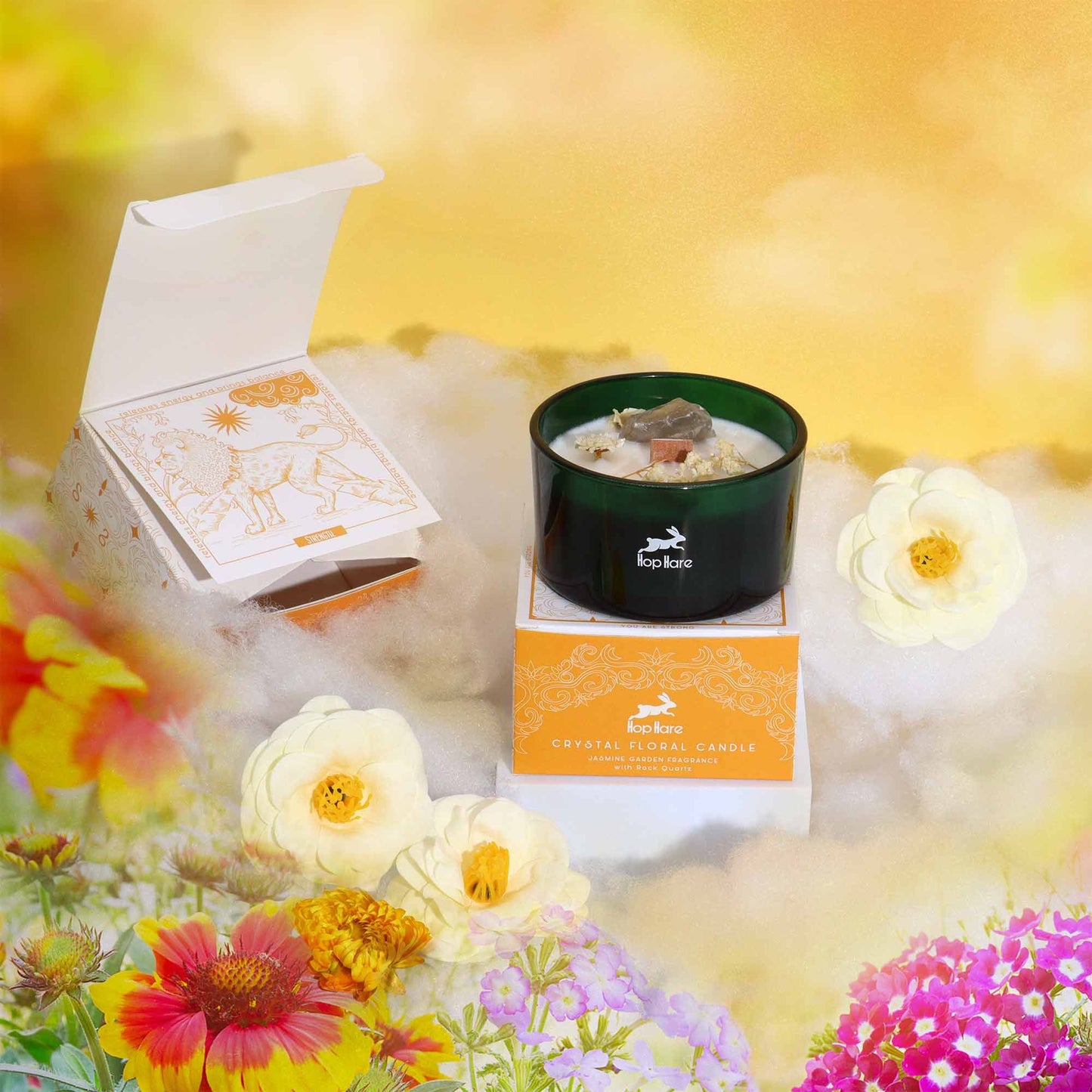 Hop Hare Crystal Magic Flower Candle – The Lion