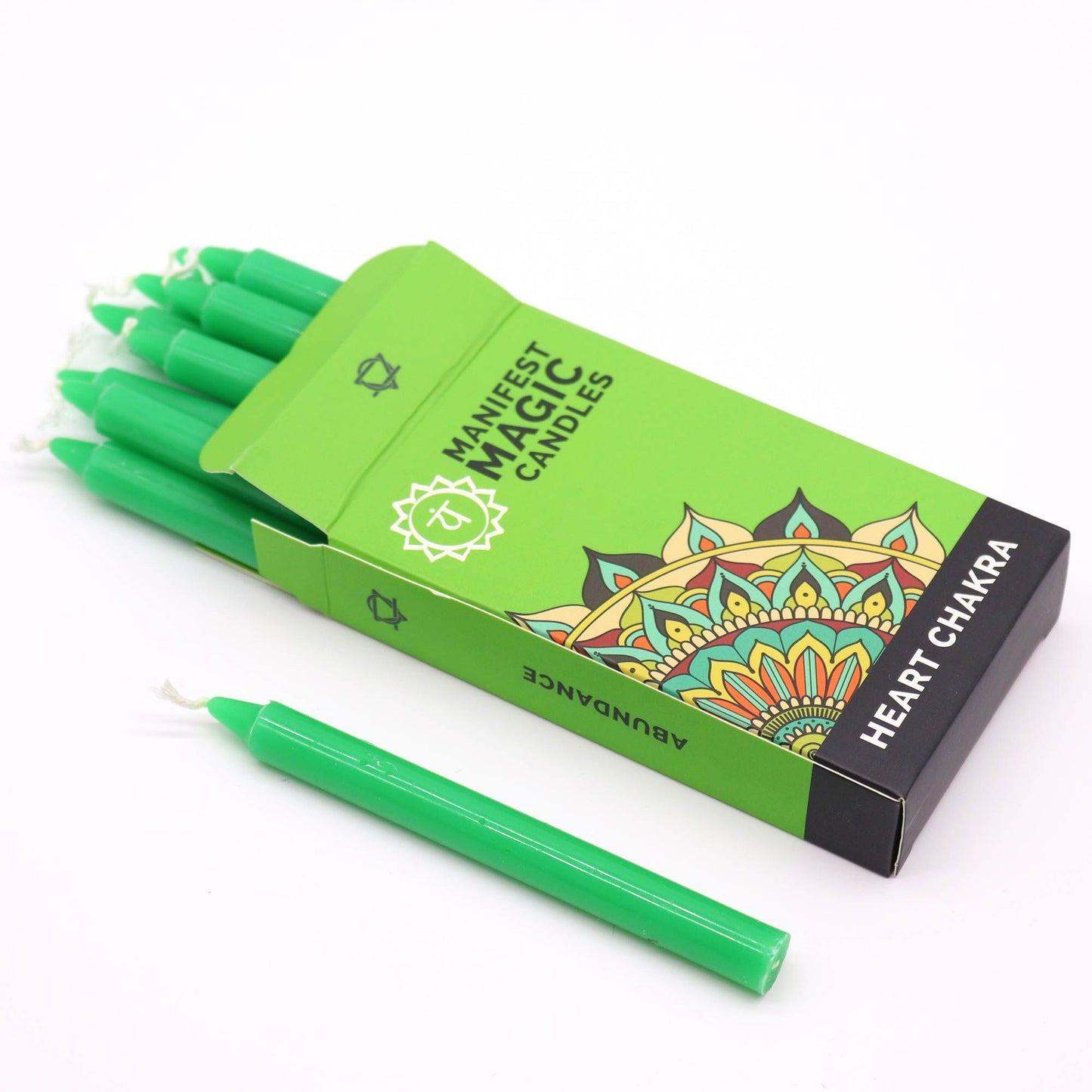 Manifest Magic Candles (pack of 12) – Green – Heart Chakra