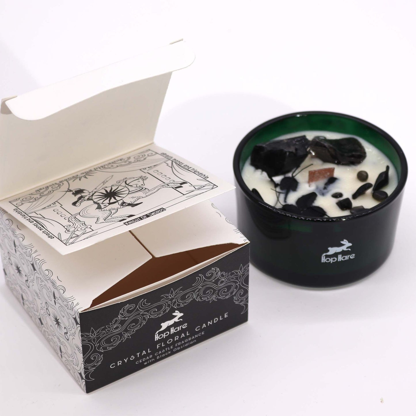 Hop Hare Crystal Magic Flower Candle – The King of Swords