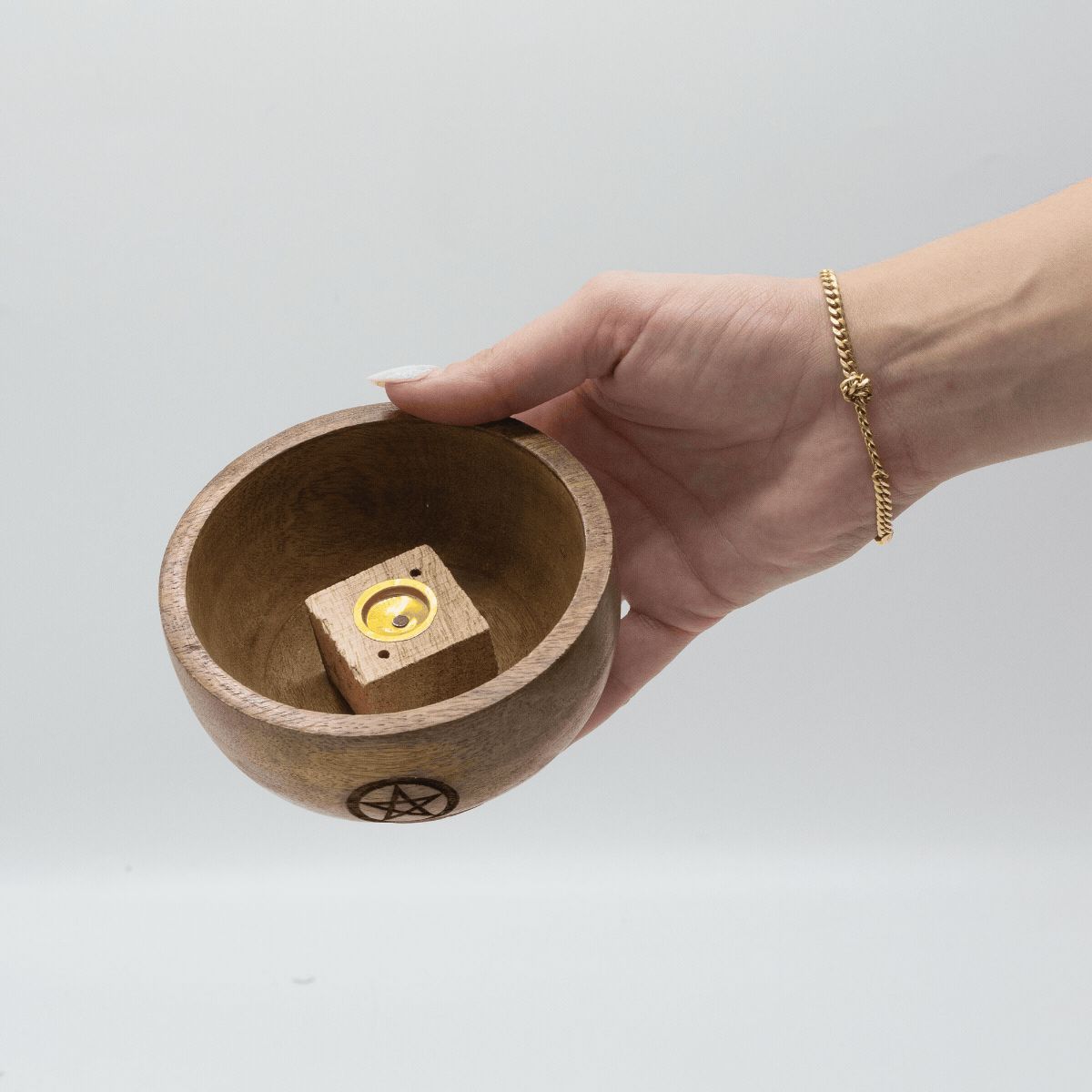Small Ritual Bowl Incense Cone Holder 11x6.cm - (Asst Pentagon etc)