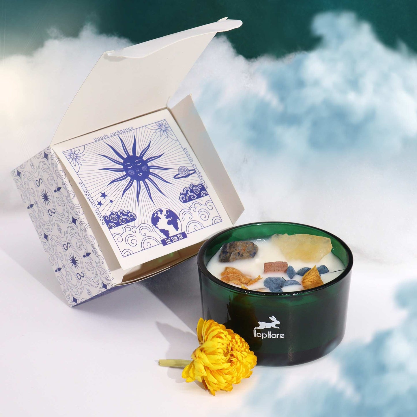 Hop Hare Crystal Magic Flower Candle – The Sun