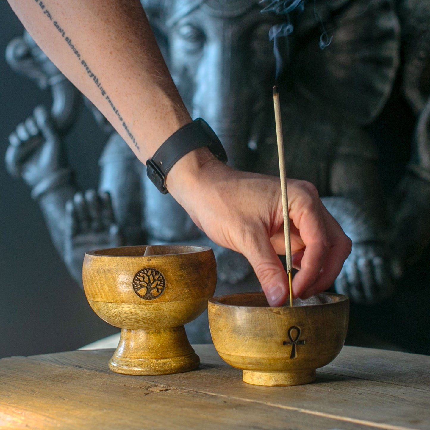 Lrg Ritual Bowl Incense Cone Holder 11x10 cm - Buddha