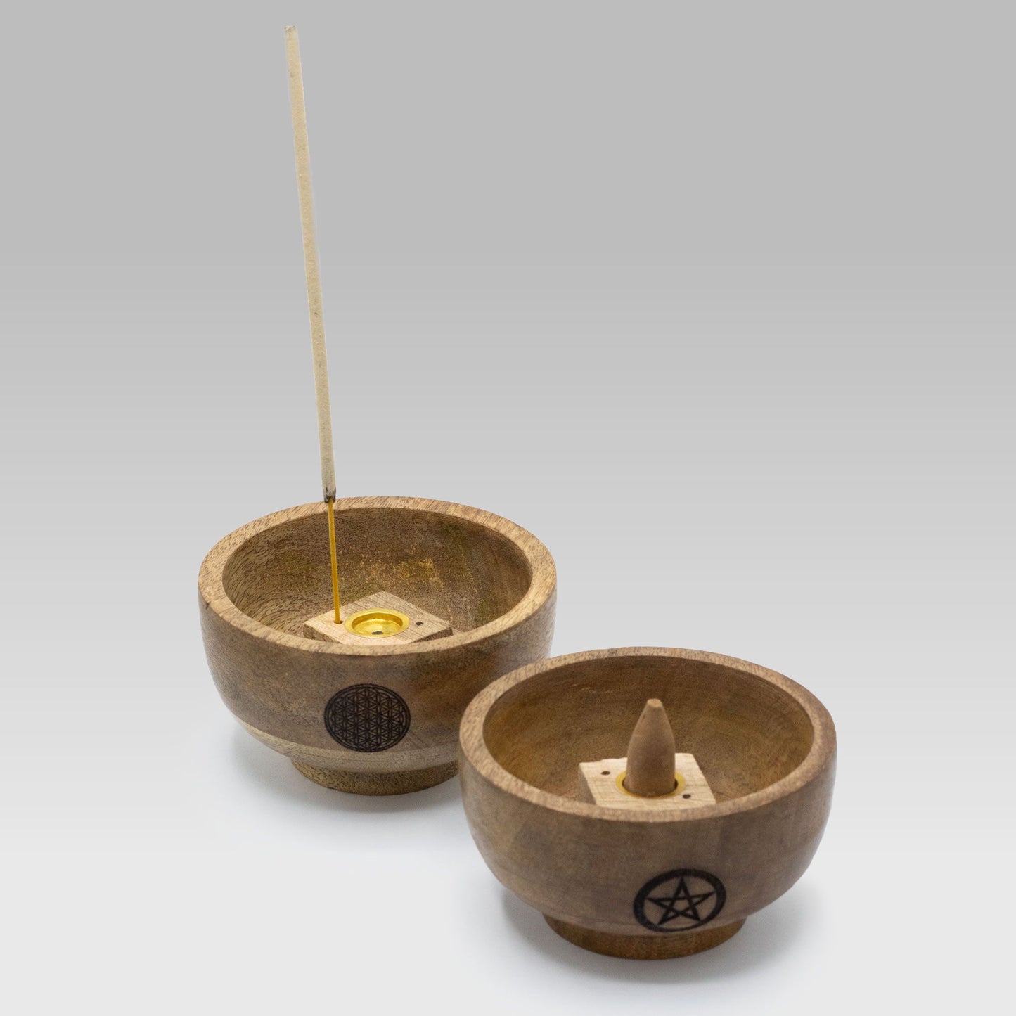 Small Ritual Bowl Incense Cone Holder 11x6.cm - (Asst Pentagon etc)