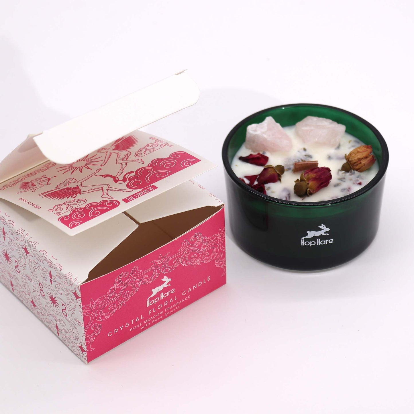 Hop Hare Crystal Magic Flower Candle – The Lovers
