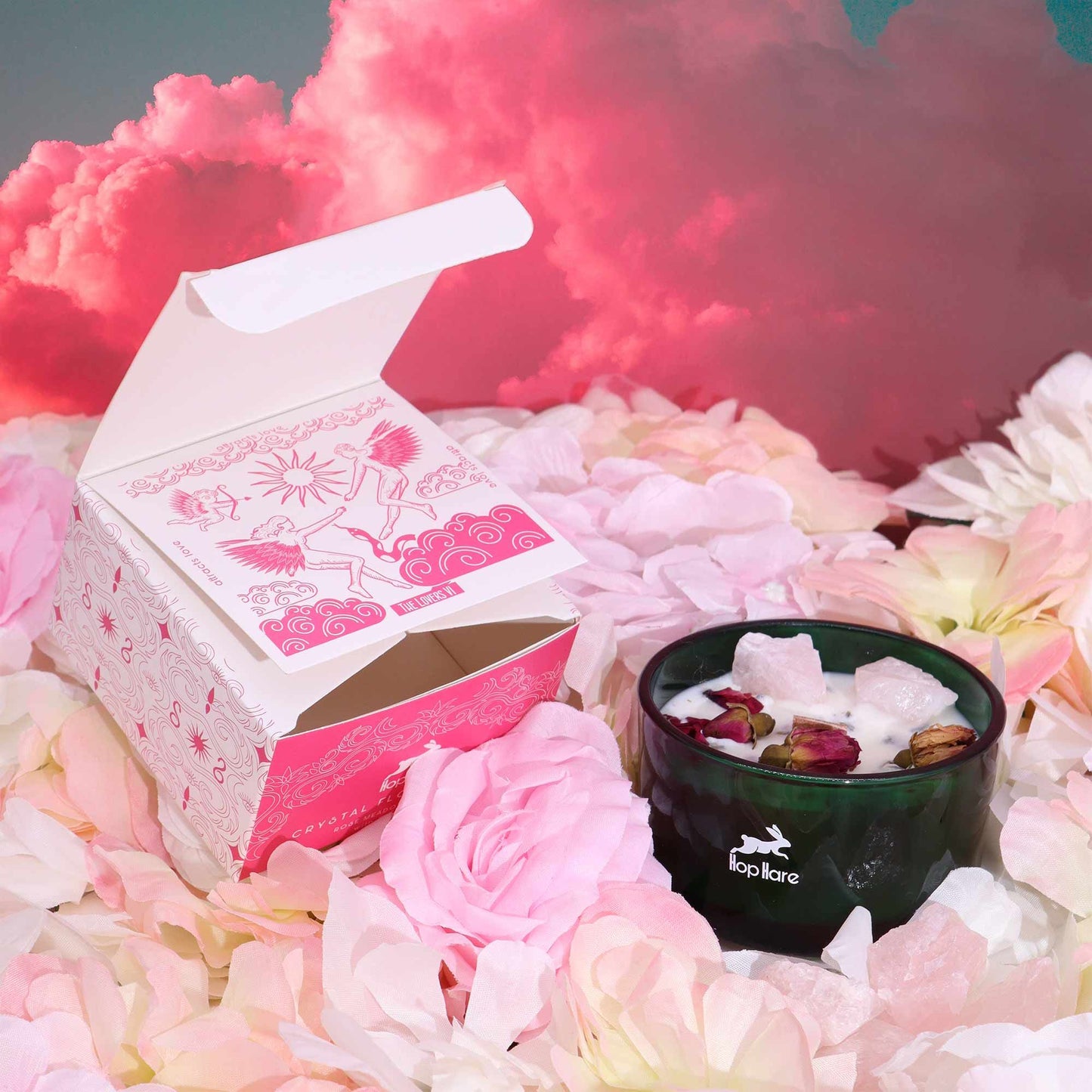 Hop Hare Crystal Magic Flower Candle – The Lovers