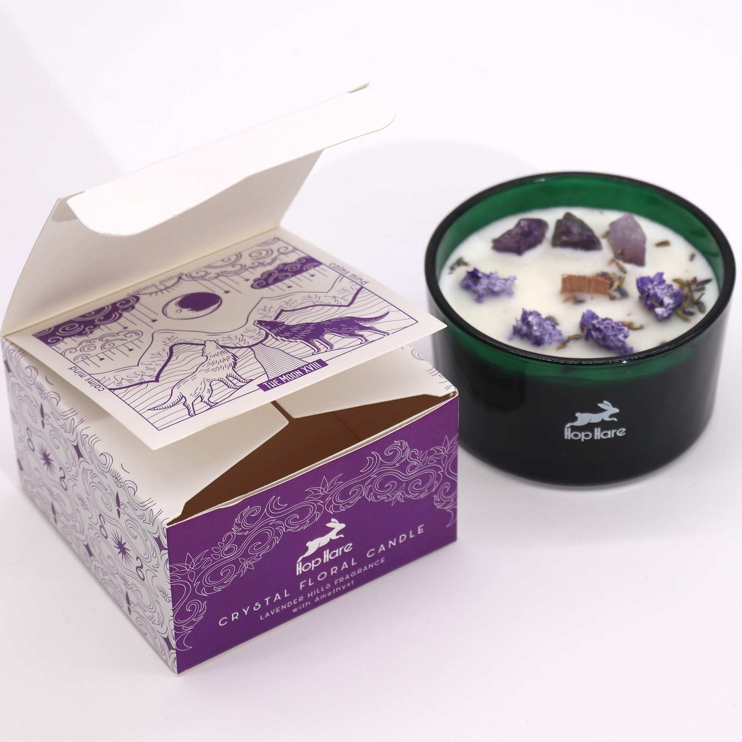 Hop Hare Crystal Magic Flower Candle – The Moon