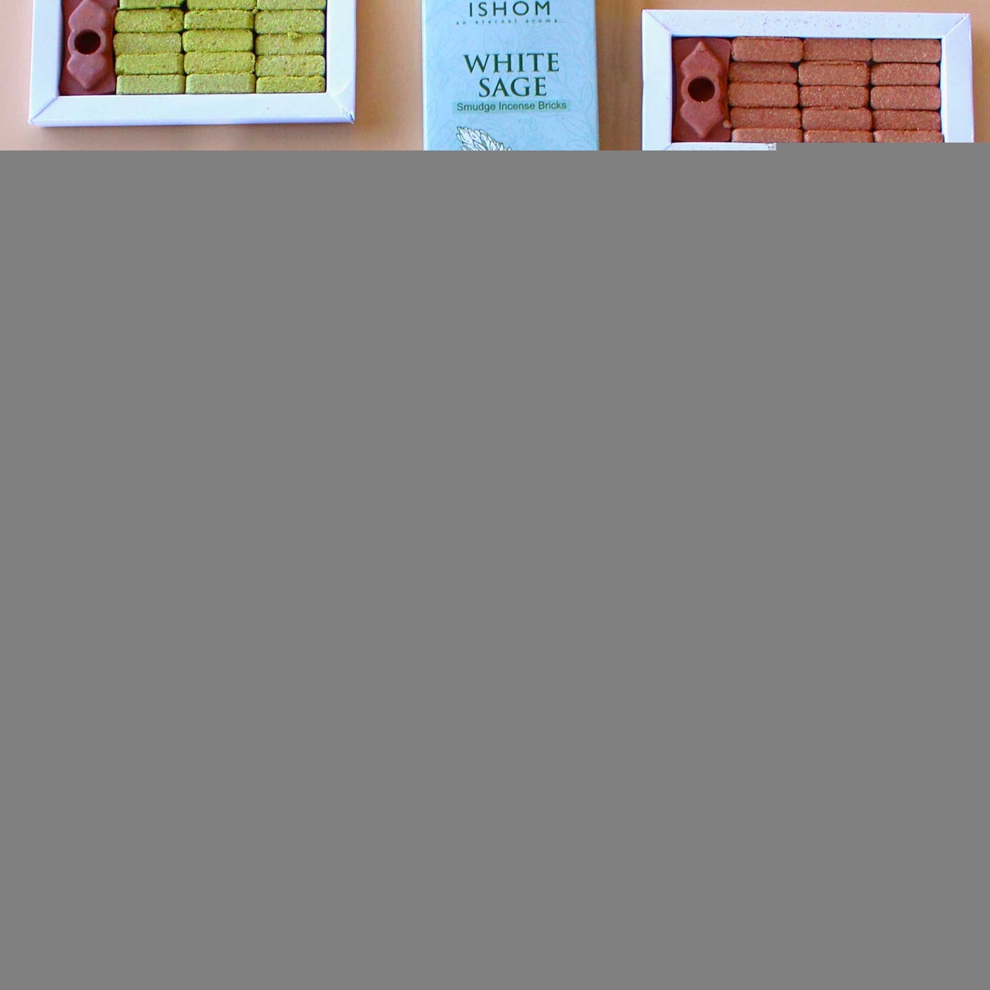 Pack of 15 Natural Incense Smudge Bricks and Burner - White Sage