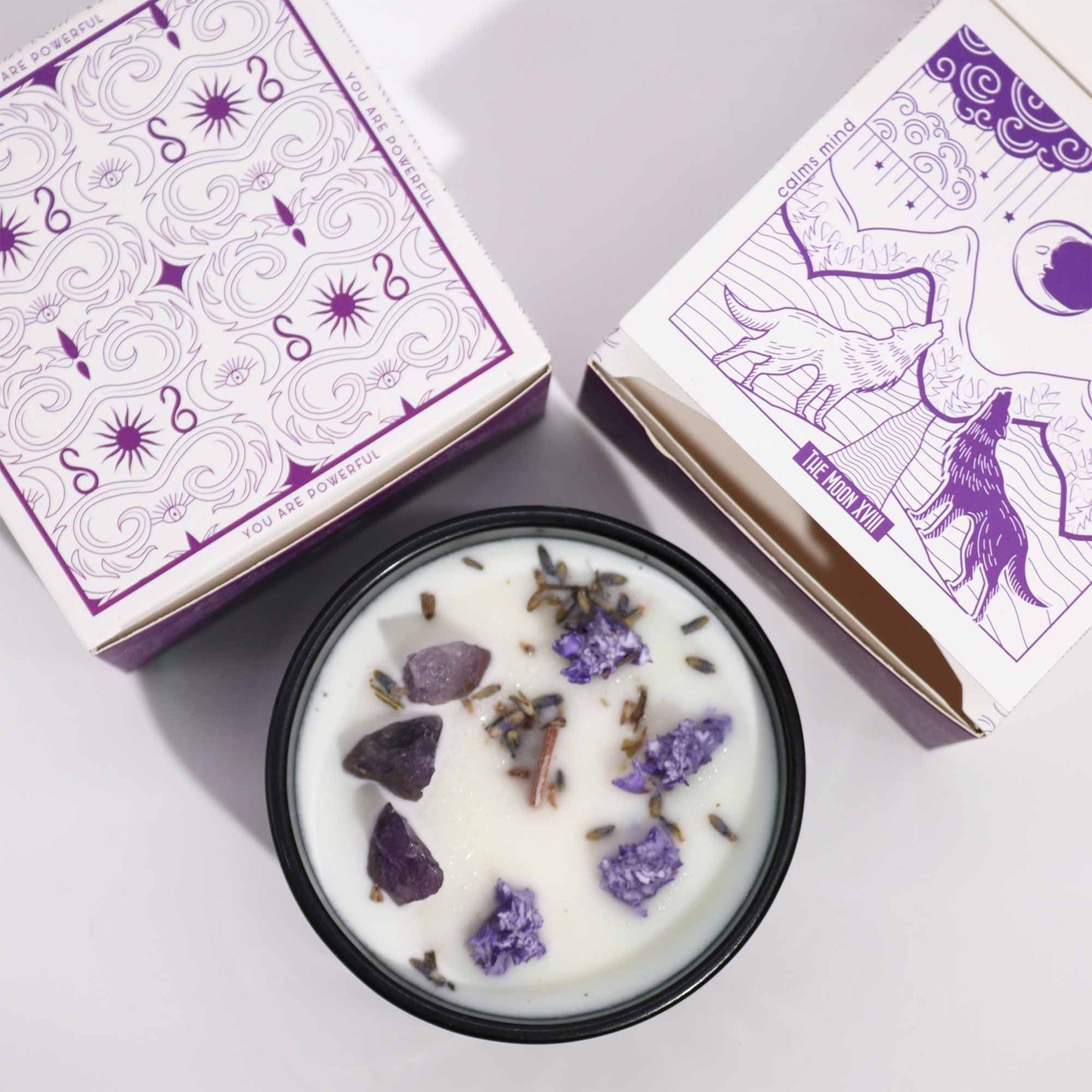 Hop Hare Crystal Magic Flower Candle – The Moon