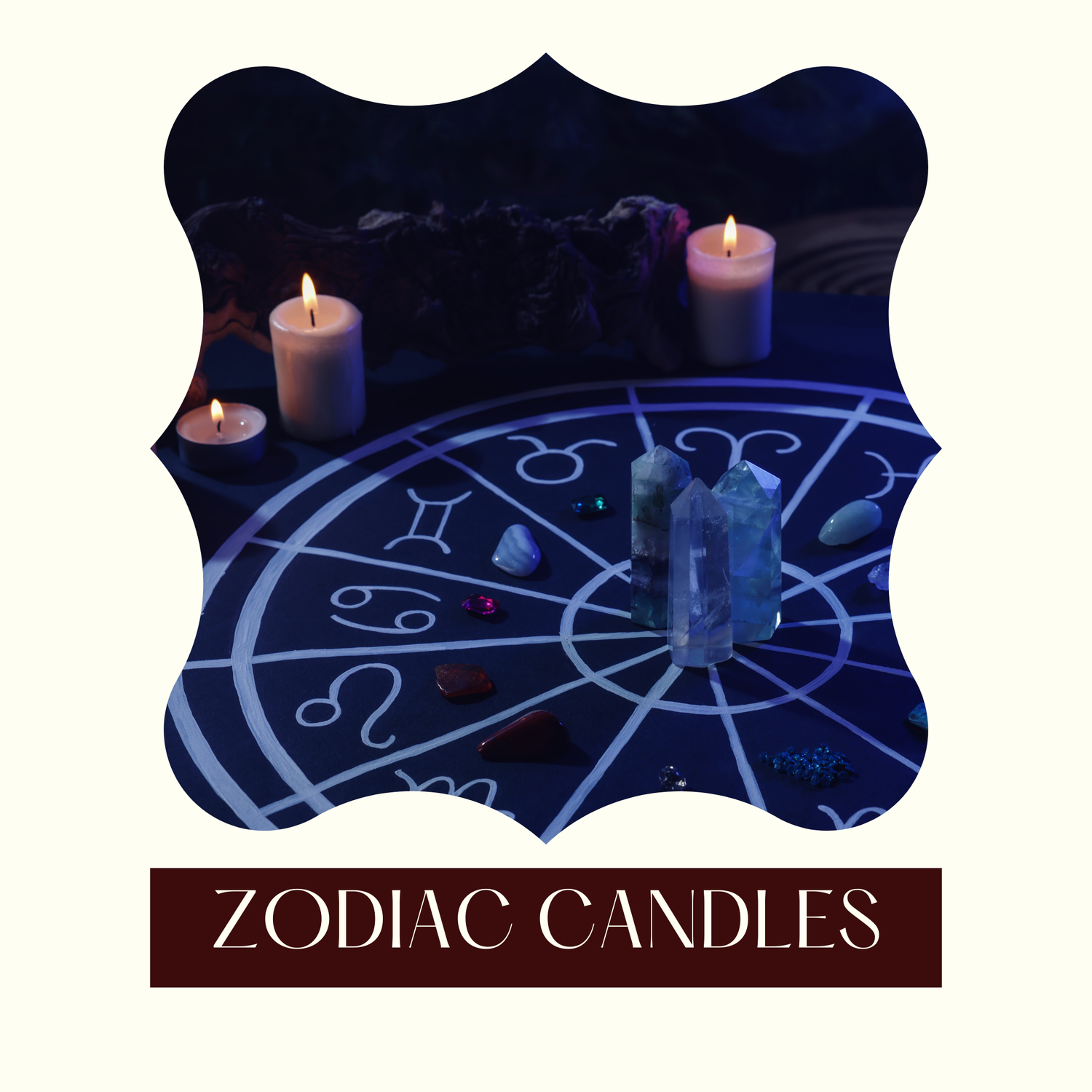 Zodiac Crystal Candles with Gemstone Bracelet