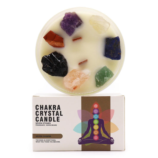 Large Chakra Crystal Candles: Seven Chakra