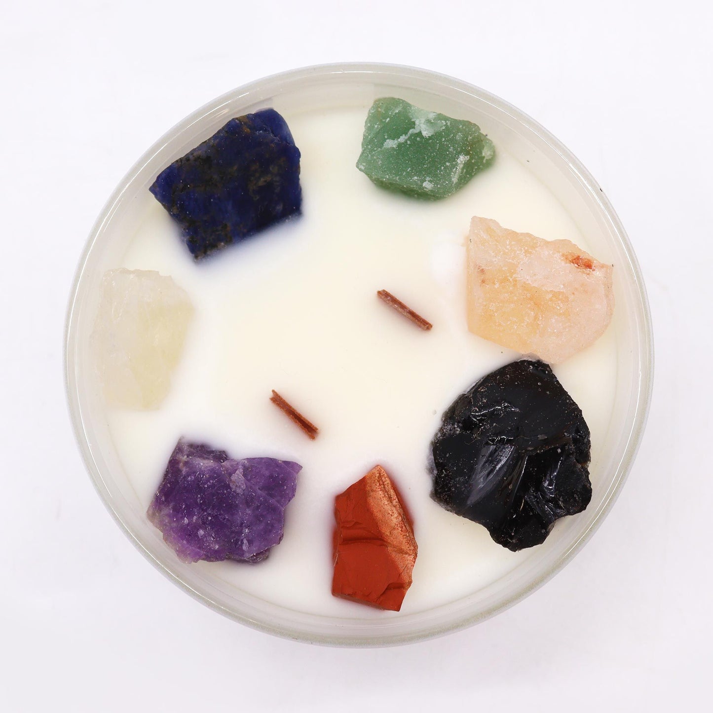 Large Chakra Crystal Candles: Seven Chakra