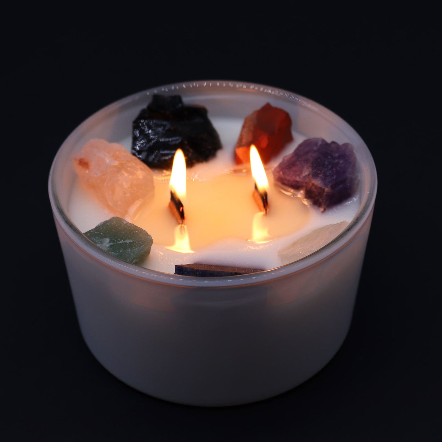 Large Chakra Crystal Candles: Seven Chakra