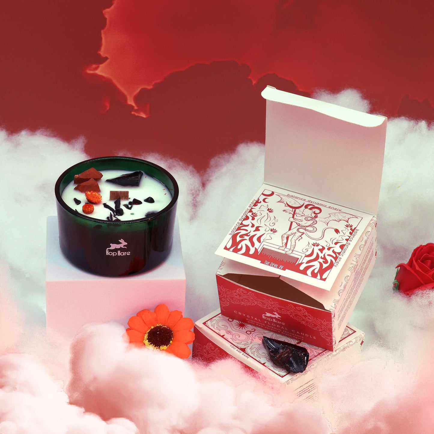 Hop Hare Crystal Magic Flower Candle – The Devil